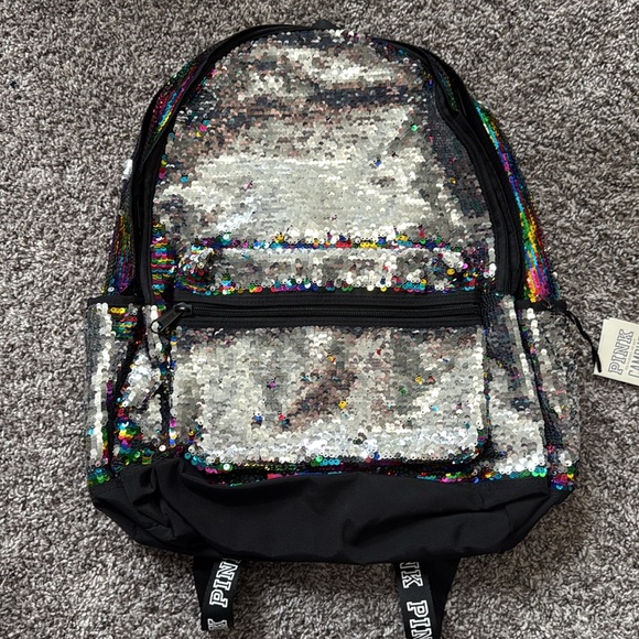 Pink Victoria’s Secret Sequin Campus Backpack - Picture 3 of 6